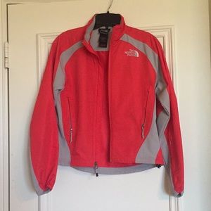 North face wind breaker jacket coral red